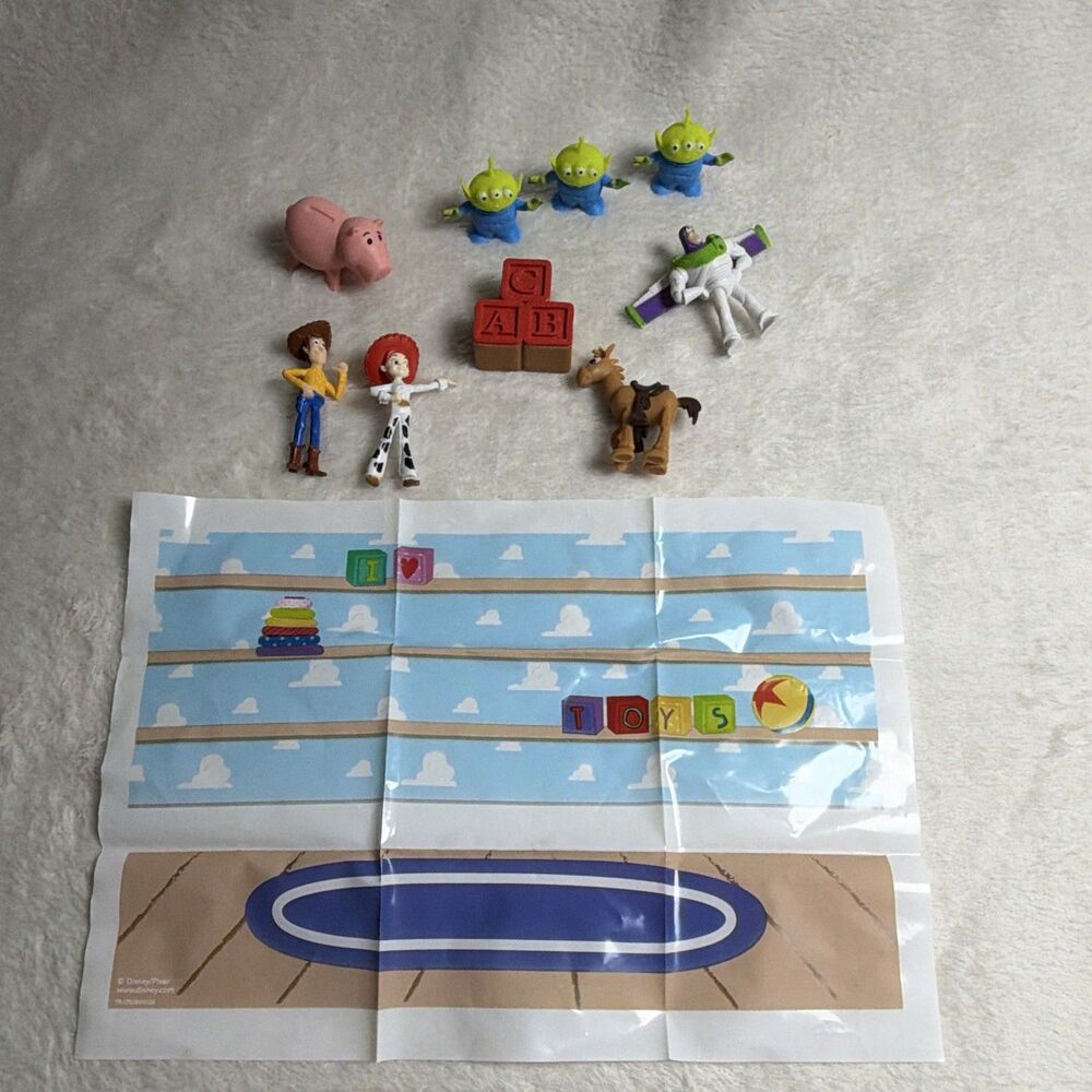 Disney Pixar Toy Story Mini Figure Lot Woody Jessie Buzz Aliens Hamm Bullseye